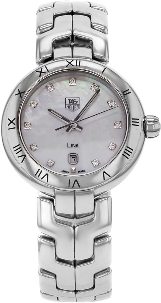 Shop Tag Heuer Link Diamonds Mother of Pearl Dial Silver Steel Strap Watch for Women - WAT1417.BA0954 in USA