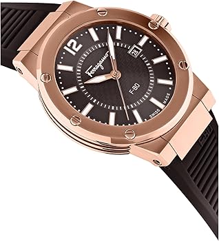 Shop Salvatore Ferragamo F-80 Classic Black Dial Black Rubber Strap Watch for Men - SFHY02522 in USA