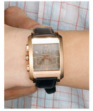 Burberry Heritage Chronograph Square Grey Dial Brown Leather Strap Watch for Men - BU1566