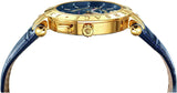 Versace V-Race Multifunction Quartz Blue Dial Blue Leather Strap Watch For Men - VEBV00219 Buy Now By Versace