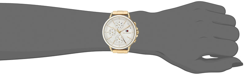 Shop Tommy Hilfiger Carly White Dial Gold Steel Strap Watch for Women - 1781786 in USA