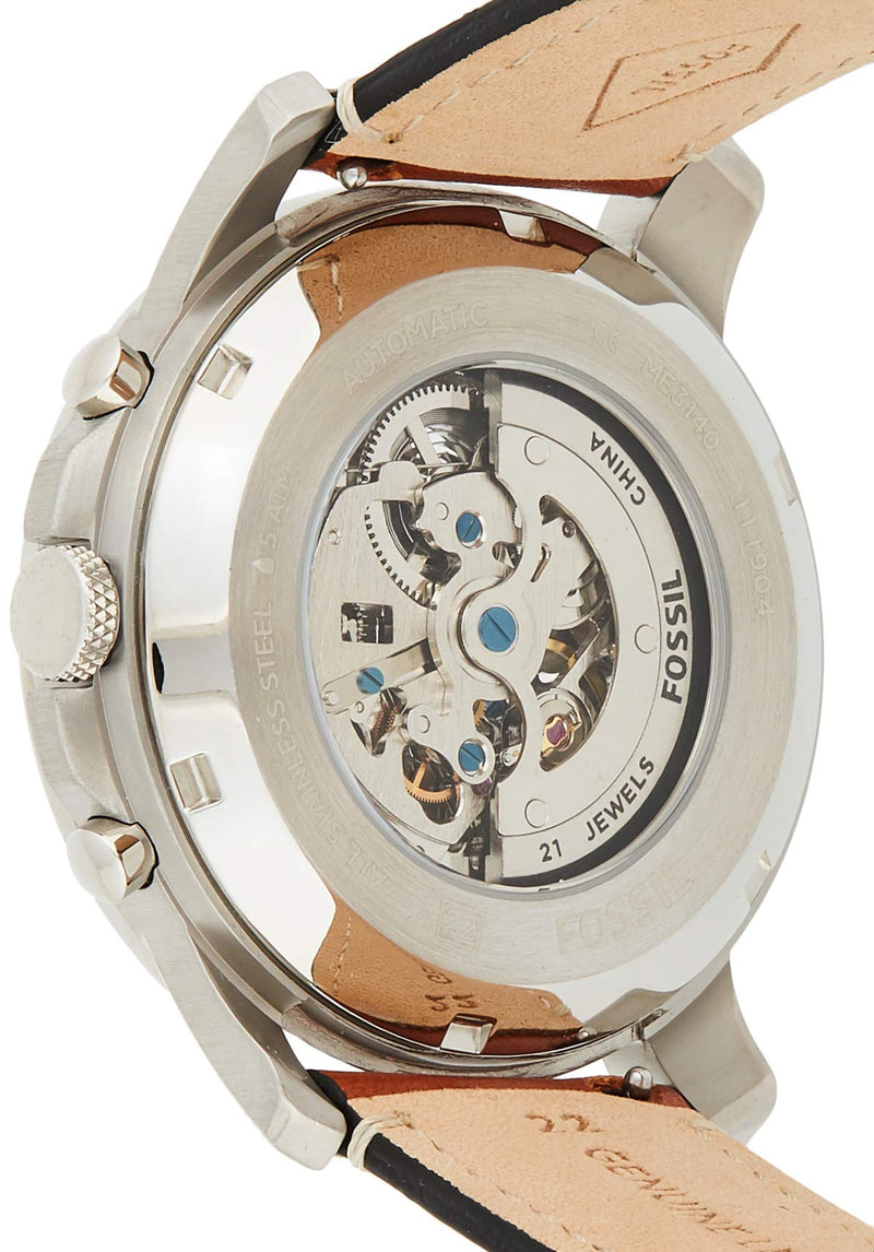 Fossil Grant Sport Automatic Skeleton Blue Dial Brown Leather Strap Watch for Men - ME3140 Buy Now By Fossil