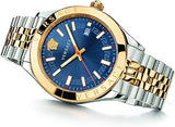 Versace Hellenyium Quartz Blue Dial Two Tone Steel Strap Watch for Men - VEVK00520 Buy Now By Versace