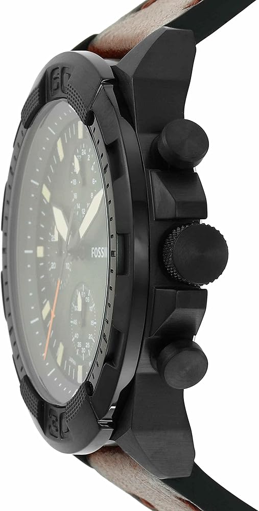 Fossil Bronson Chronograph Black Dial Brown Leather Strap Watch for Men - FS5856 Buy Now By Fossil