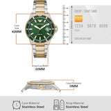 Emporio Armani Diver Chronograph Green Dial Two Tone Steel Strap Watch For Men - AR80063 Buy Now By Emporio Armani
