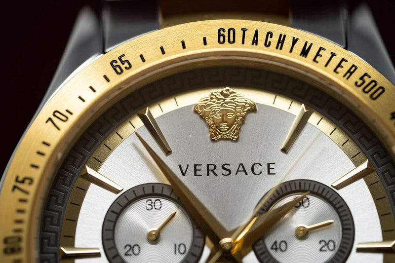 Versace Classic Chronograph Quartz Silver Dial Two Tone Steel Strap Watch For Men - VEV700519 Buy Now By Versace