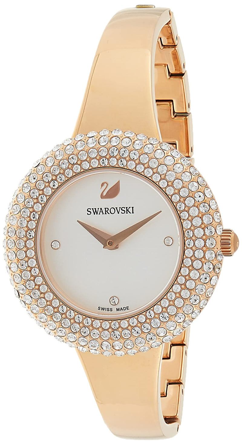Shop Swarovski Crystal Rose Silver Dial Rose Gold Steel Strap Watch for Women - 5484073 in USA
