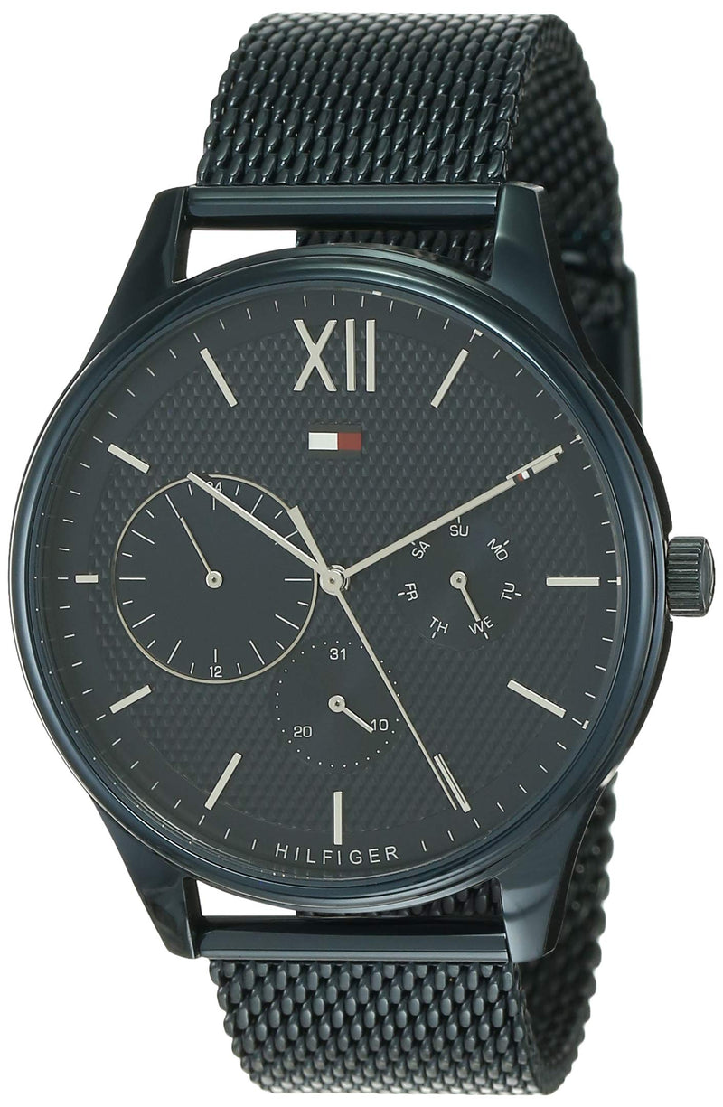 Shop Tommy Hilfiger Damon Quartz Blue Dial Blue Mesh Bracelet Watch for Men - 1791421 in USA