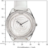 Guess Rosette Analog White Dial White Leather Strap Watch For Women - W75043L1 Buy Now By Guess