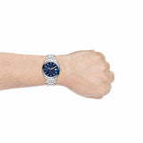 Fossil Everett Chronograph Blue Dial Silver Steel Strap Watch for Men - FS5795 Buy Now By Fossil