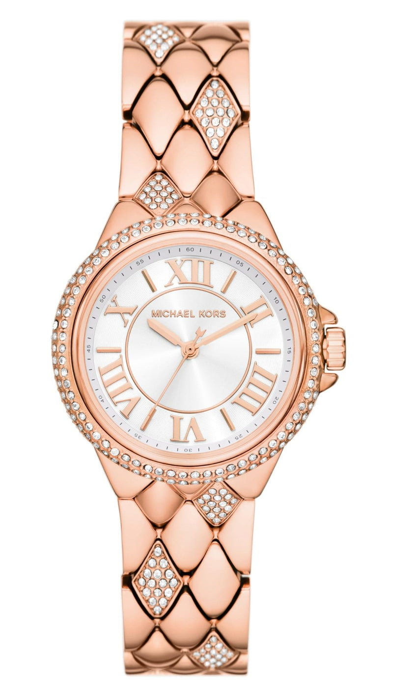 Michael Kors Camille Analog Silver Dial Rose Gold Steel Strap Watch for Women - MK4810 Buy Now By Michael Kors
