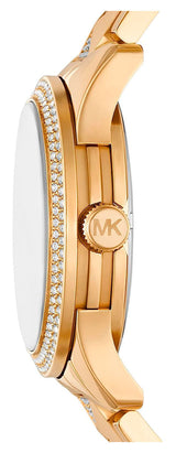 Michael Kors Runway Three Hand Green Dial Gold Steel Strap Watch For Women - MK7390 Buy Now By Michael Kors