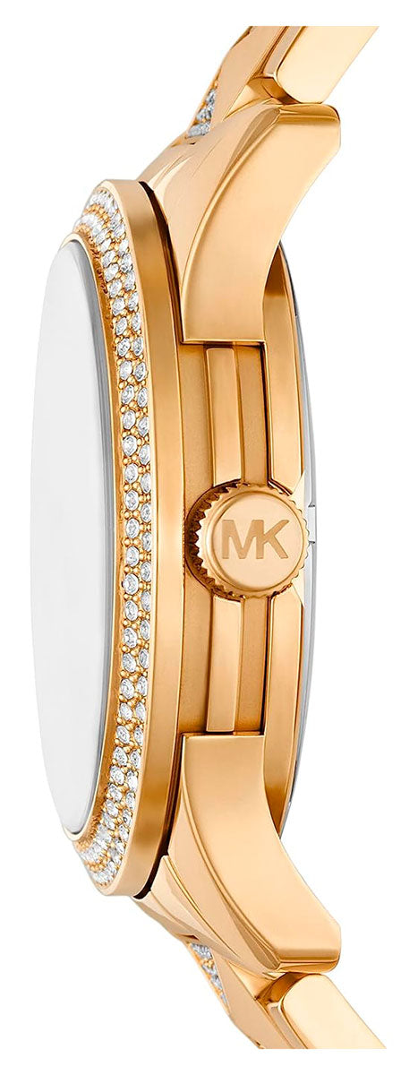 Michael Kors Runway Three Hand Green Dial Gold Steel Strap Watch For Women - MK7390 Buy Now By Michael Kors
