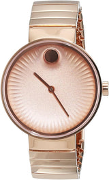 Shop Movado Edge Rose Gold Dial Rose Gold Steel Strap Watch for Women - 3680013 in USA