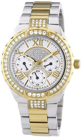 Guess Viva Diamonds Silver Dial Two Tone Steel Strap Watch for Women - W0111L5 Buy Now By Guess
