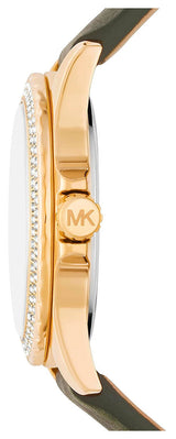 Michael Kors Mini Everest Crystals White Dial Green Leather Strap Watch for Women - MK4720 Buy Now By Michael Kors