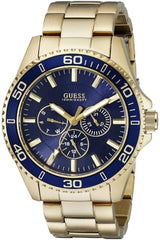 Shop Guess Chaser Multifunction Blue Dial Gold Steel Strap Watch for Men - W0172G5 in USA