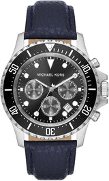 Michael Kors Everest Chronograph Black Dial Blue Leather Strap Watch For Men - MK9091 Buy Now By Michael Kors