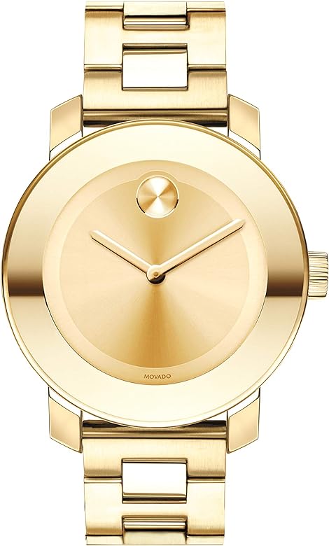 Shop Movado Bold Gold Dial Yellow Gold Steel Strap Watch for Women - 3600104 in USA