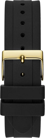 Guess Moonlight Crystals Silver Dial Black Silicone Strap Watch For Women - GW0257L1 Buy Now By Guess