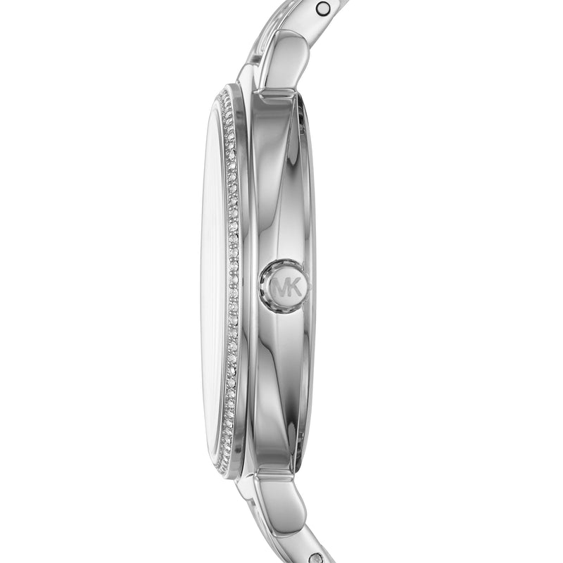 Michael Kors Cinthia White Mother of Pearl Dial Silver Steel Strap Watch for Women for Women - MK3641 Buy Now By Michael Kors