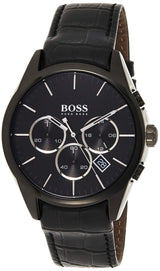 Hugo Boss Onyx Black Dial Black Leather Strap Watch for Men - 1513367 Buy Now By Hugo Boss
