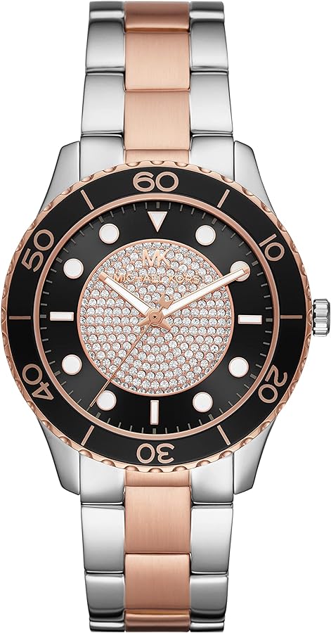 Michael Kors Runway Quartz Black Dial Two Tone Steel Strap Watch For Women - MK6960 Buy Now By Michael Kors