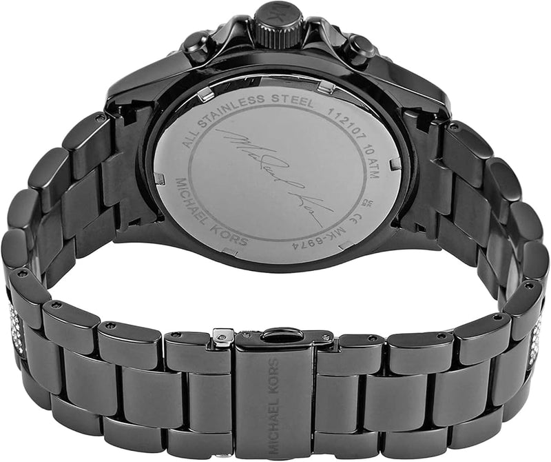 Michael Kors Everest Chronograph Black Dial Grey Steel Strap Watch For Women - MK6974 Buy Now By Michael Kors