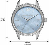 Michael Kors Layton Chronograph Mother of Pearl Blue Dial Silver Steel Strap Watch For Women - MK6847 Buy Now By Michael Kors