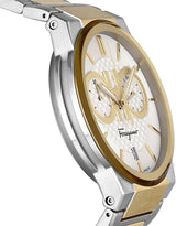 Shop Salvatore Ferragamo F-80 Classic White Dial Two Tone Steel Strap Watch for Men - SFME00821 in USA