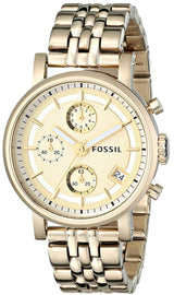 Fossil Boyfriend Chronograph Gold Dial Gold Steel Strap Watch for Women - ES2197 Buy Now By Fossil