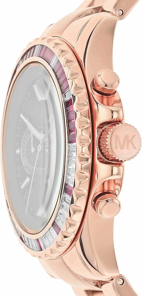 Michael Kors Everest Chronograph Black Dial Rose Gold Steel Strap Watch for Women - MK6972 Buy Now By Michael Kors