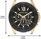 Michael Kors Brecken Chronograph Black Dial Gold Steel Strap Watch For Men - MK8848 Buy Now By Michael Kors