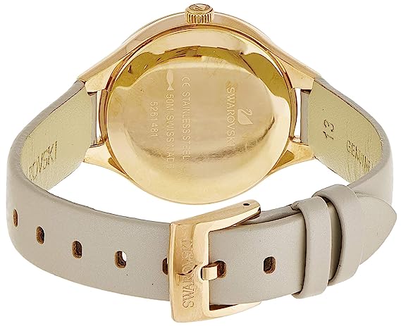 Shop Swarovski Lovely Crystals Mini Grey Dial Grey Leather Strap Watch for Women - 5261481 in USA