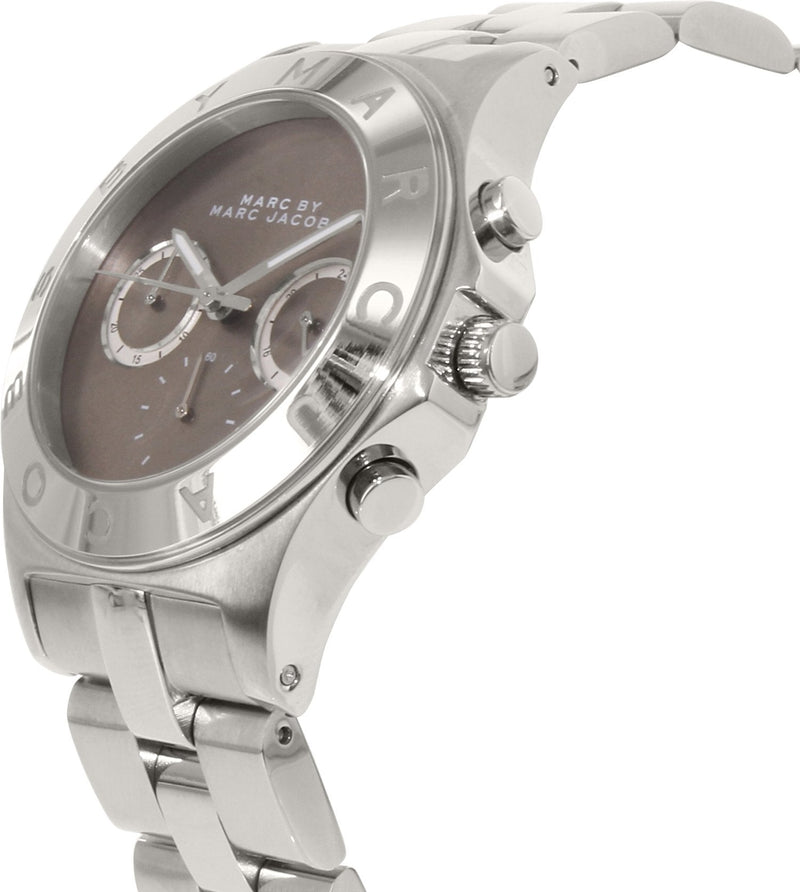 Marc Jacobs Blade Chronograph Brown Dial Silver Steel Strap Watch for Women - MBM8636 Buy Now By Marc Jacobs