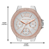 Shop Michael Kors Camille Multifunction White Dial Two Tone Steel Strap Watch For Women - MK6846 in USA