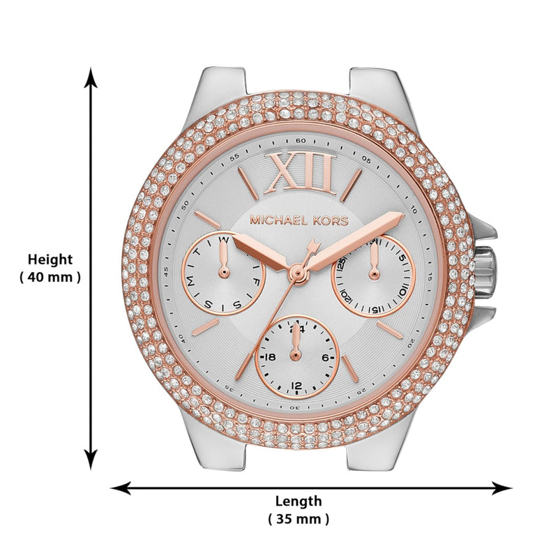Shop Michael Kors Camille Multifunction White Dial Two Tone Steel Strap Watch For Women - MK6846 in USA