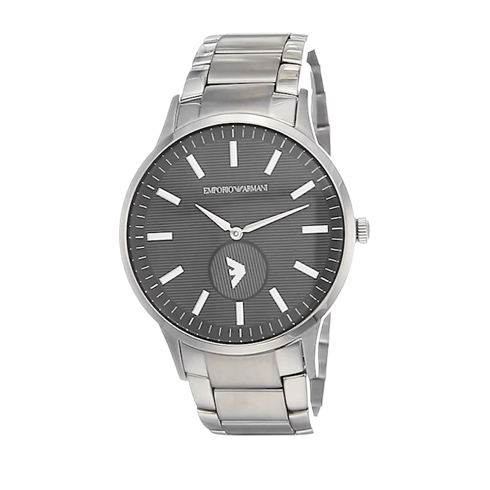 Shop Emporio Armani Renato Quartz Black Dial Silver Steel Strap Watch For Men - AR11118 in USA