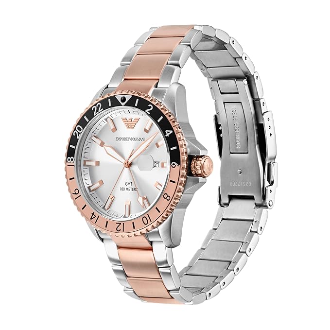 Emporio Armani Sea Explorer GMT Quartz White Dial Two Tone Steel Strap Watch For Men - AR11591 Buy Now By Emporio Armani