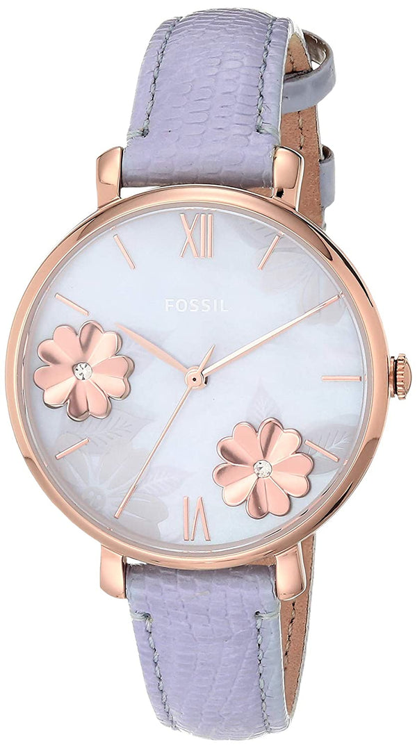 Shop Fossil Jacqueline Purple Dial Purple Leather Strap Watch for Women - ES4814 in USA
