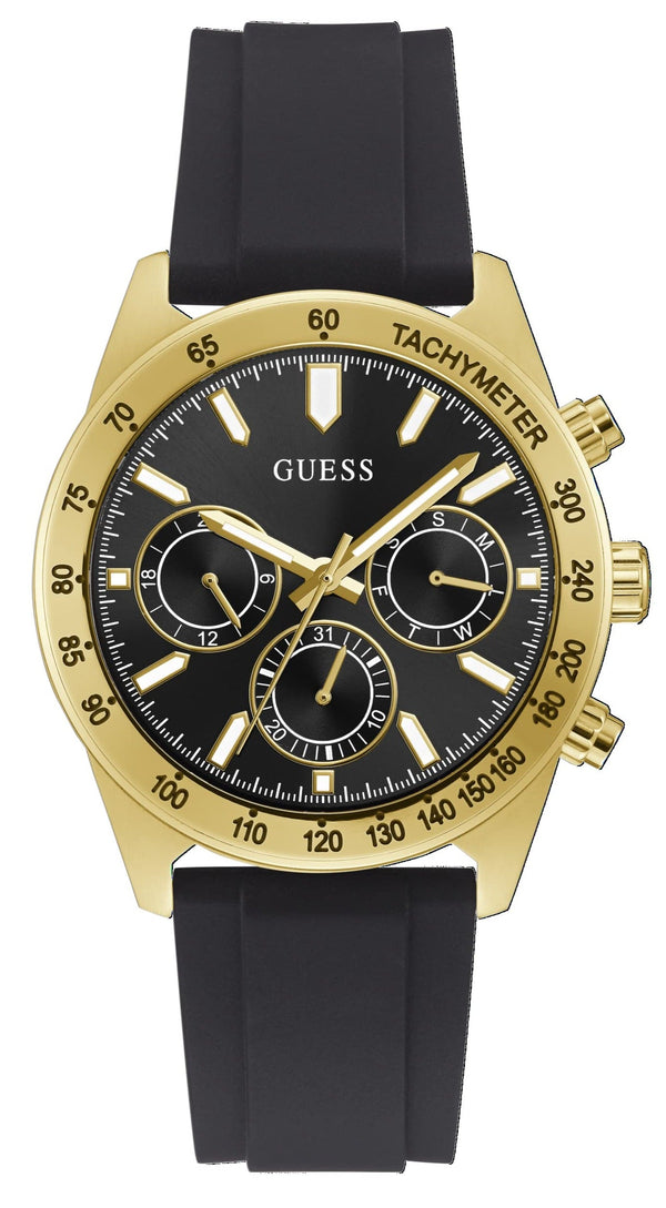 Shop Guess Sport Multifunctional Black Dial Black Rubber Strap Watch for Men - GW0332G2 in USA