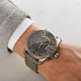 Diesel Mega Chief Chronograph Grey Dial Grey Steel Strap Watch For Men - DZ4466 Buy Now By Diesel