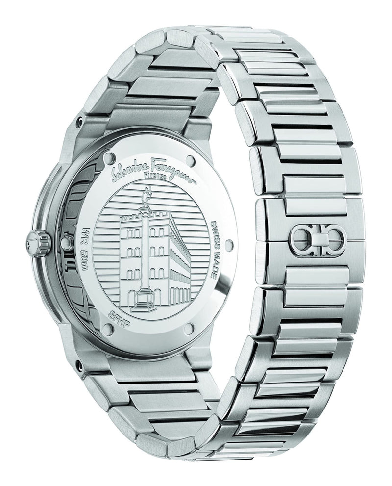 Salvatore Ferragamo Sapphire Blue Dial Silver Steel Strap Watch for Men - SFHP006-20 Buy Now By Salvatore Ferragamo