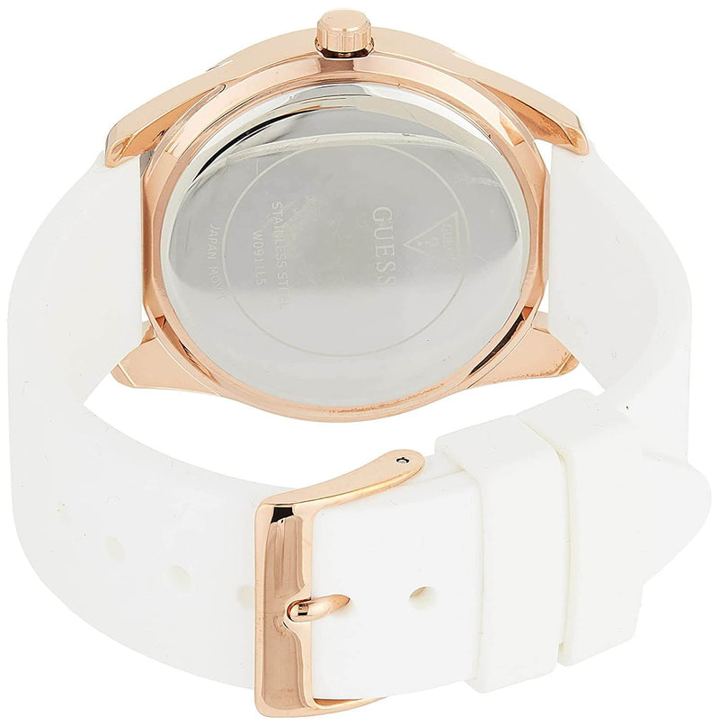 Guess G Twist White & Gold Dial White Silicone Strap Watch For Women - W0911L5 Buy Now By Guess