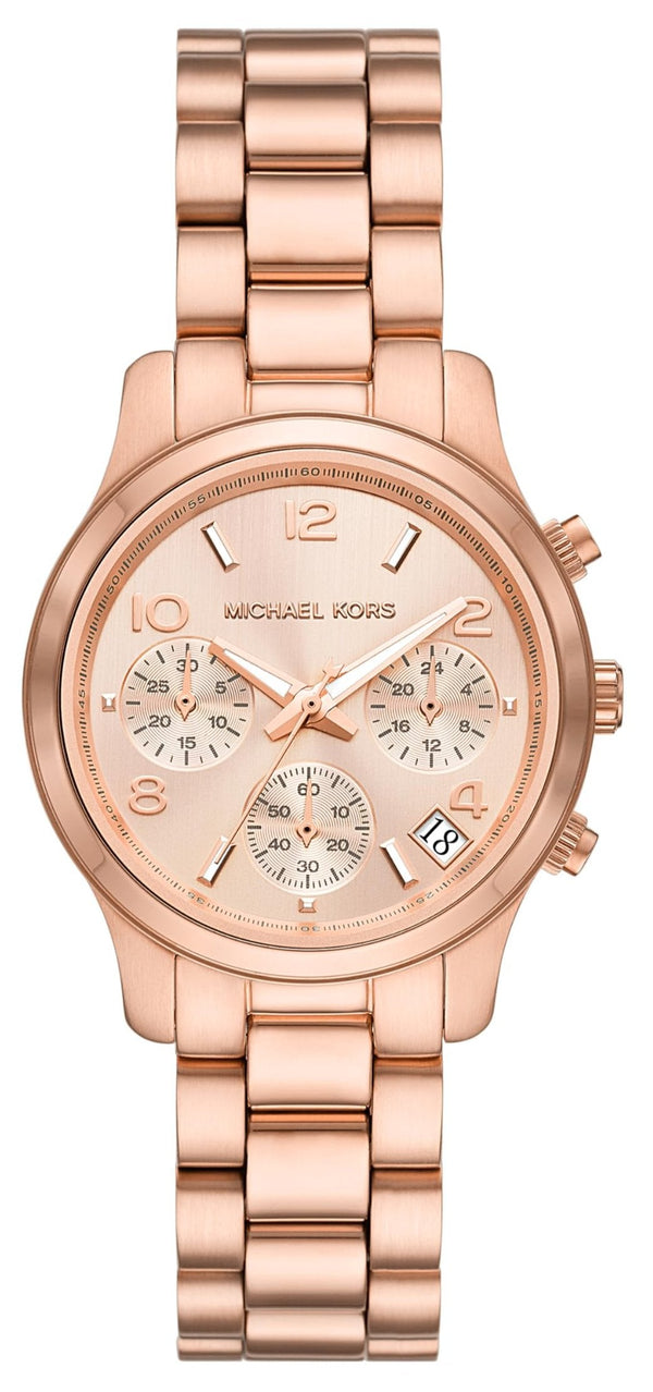 Michael Kors Runway Chronograph Rose Gold Dial Rose Gold Steel Strap Watch For Women - MK7327 Buy Now By Michael Kors