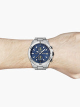 Hugo Boss Vela Chronograph Diver Blue Dial Silver Steel Strap Watch for Men - 1513775 Buy Now By Hugo Boss
