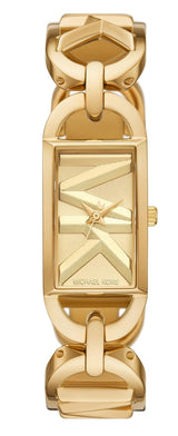 Shop Michael Kors Empire Three Hand Gold Dial Gold Steel Strap Watch For Women - MK7406 in USA