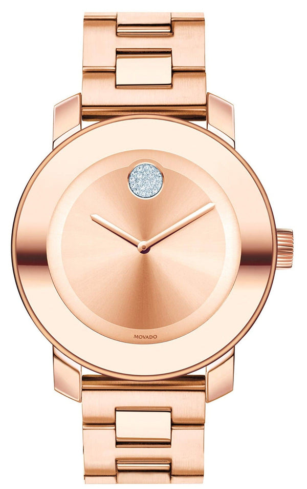 Shop Movado Bold Rose Gold Dial Rose Gold Steel Strap Watch for Women - 3600086 in USA