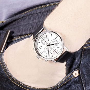 Calvin Klein Post Minimal White Dial Black Leather Strap Watch for Men - K7627120 Buy Now By Calvin Klein