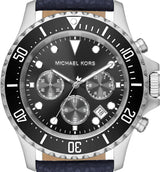 Michael Kors Everest Chronograph Black Dial Blue Leather Strap Watch For Men - MK9091 Buy Now By Michael Kors